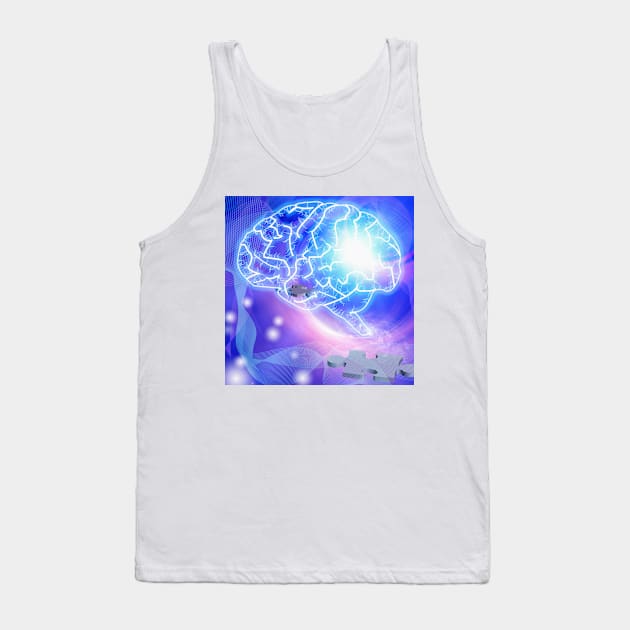 Human brain and puzzle Tank Top by rolffimages